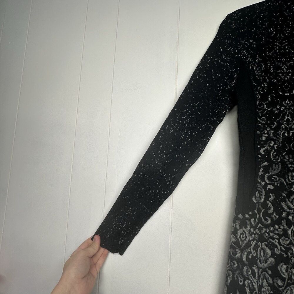 Women’s Icelandic Design 100% Wool Long Coat Jacket Black Gray Button Front S - Picture 2 of 16